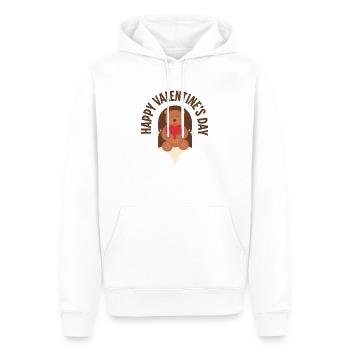 Alles Gute zum Valentinstag: Verbreiten Sie die Liebe! - Männer Premium Bio Hoodie - Weiß - Vorne - Nico (187cm)