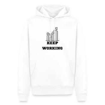 Keep Working - Motivation - Men’s Premium Organic Hoodie - white - Front - Nico (187cm)