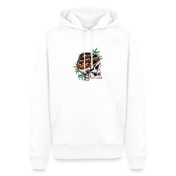 Skull Hemp Drum and Bass DJ Raver Halloween - Men’s Premium Organic Hoodie - white - Front - Nico (187cm)