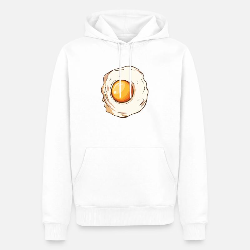 Ei Flachzieher Eier 2 W - Männer Premium Bio Hoodie - Weiß