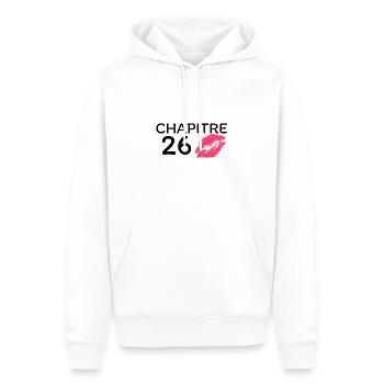 Chapitre 26 ans joyeux anniversaire - Sweat à capuche Premium bio Homme - blanc - Devant - Nico (187cm)