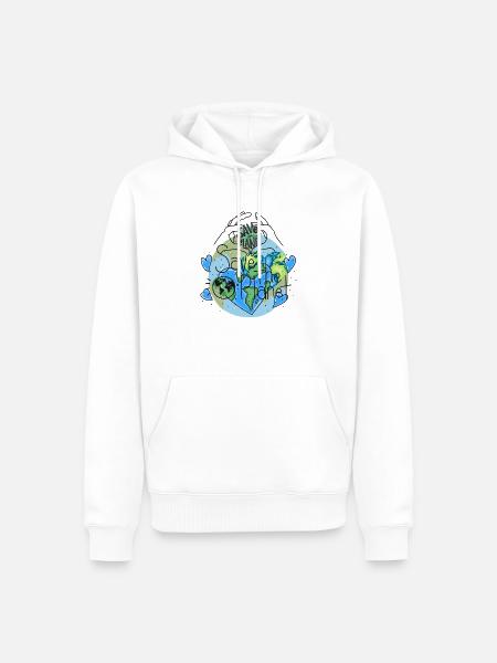 Rette den Planeten - Männer Premium Bio Hoodie - Weiß