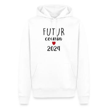 Futur cousin - 2024 - Sweat à capuche Premium bio Homme - blanc - Devant - Nico (187cm)