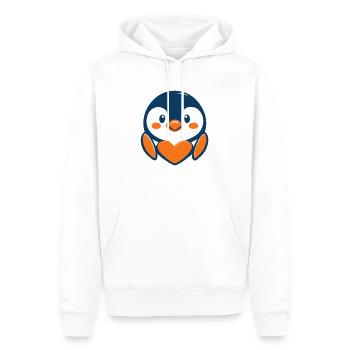 Pinguin liebe im Cartoon Stil! - Männer Premium Bio Hoodie - Weiß - Vorne - Nico (187cm)