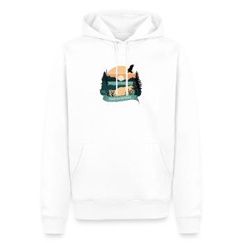 Sonnenuntergang Tristachersee Osttirol - Männer Premium Bio Hoodie - Weiß - Vorne - Nico (187cm)