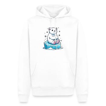 Ours blanc - Sweat à capuche Premium bio Homme - blanc - Devant - Nico (187cm)