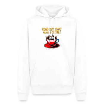 Les bonnes journées commencent par un café ! - Sweat à capuche Premium bio Homme - blanc - Devant - Nico (187cm)