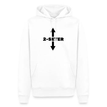 2 Sitze - Männer Premium Bio Hoodie - Weiß - Vorne - Nico (187cm)