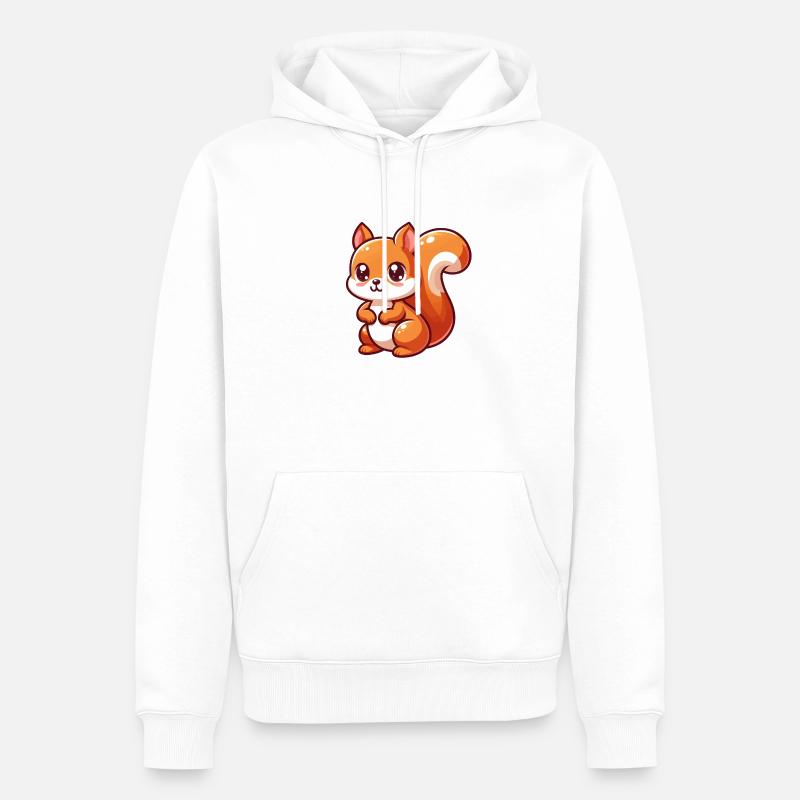 Ecureuil Kawaii - Sweat à capuche Premium bio Homme - blanc