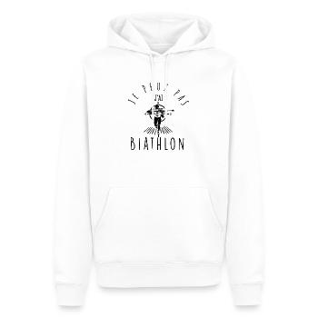 Je peux pas, j'ai Biathlon - Sweat à capuche Premium bio Homme - blanc - Devant - Nico (187cm)
