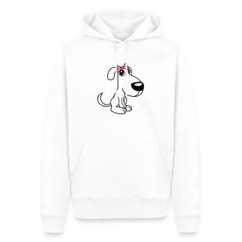 chien assis petit jolie dame arc femelle - Sweat à capuche Premium bio Homme - blanc - Devant - Nico (187cm)