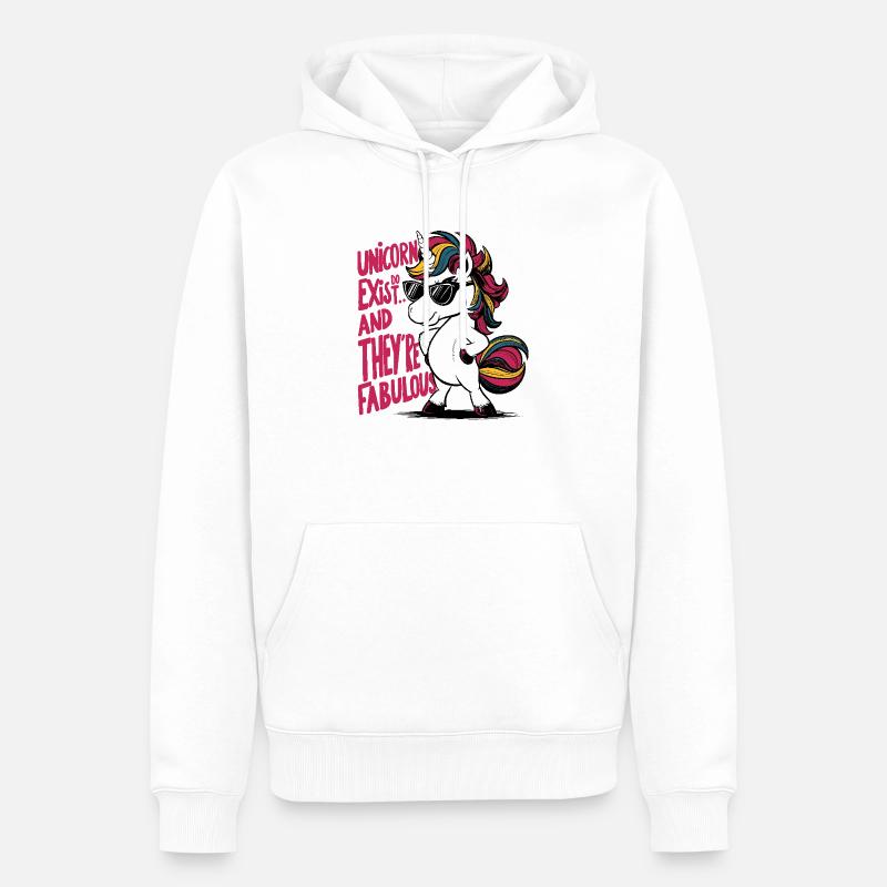 Einhörner faboulos - Männer Premium Bio Hoodie - Weiß