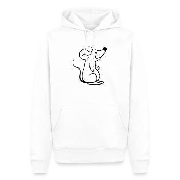 Maus Mäuschen Süße Kleine Ratte Nager Freundlich - Männer Premium Bio Hoodie - Weiß - Vorne - Nico (187cm)