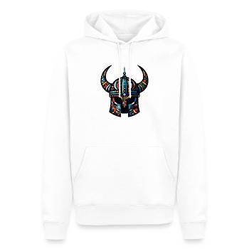 Wikingerhelm mit abstraktem Muster - Männer Premium Bio Hoodie - Weiß - Vorne - Nico (187cm)