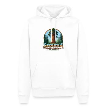 Séquoia - Bois Rouge Géant - Californie - Sweat à capuche Premium bio Homme - blanc - Devant - Nico (187cm)