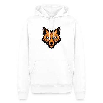 Animal à tête de renard - Sweat à capuche Premium bio Homme - blanc - Devant - Nico (187cm)