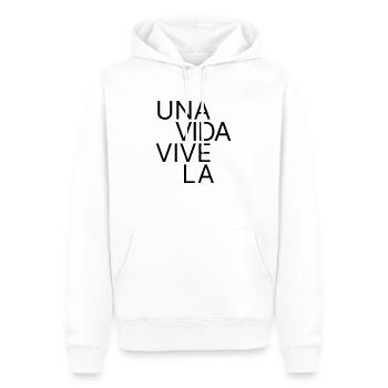 Una Vida, Vive La – One Life in Spanish - Men’s Premium Organic Hoodie - white - Front - Nico (187cm)