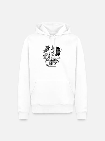 Retro-Rückschlag - Männer Premium Bio Hoodie - Weiß