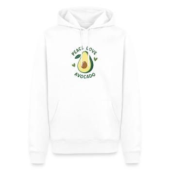 Frieden, Liebe und Avocado - Männer Premium Bio Hoodie - Weiß - Vorne - Nico (187cm)