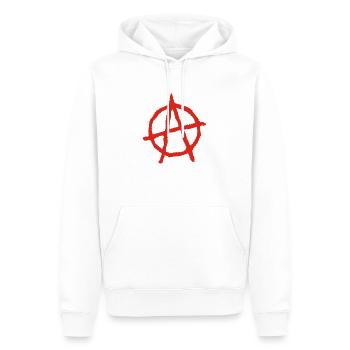 Anarchie Symbol - Männer Premium Bio Hoodie - Weiß - Vorne - Nico (187cm)