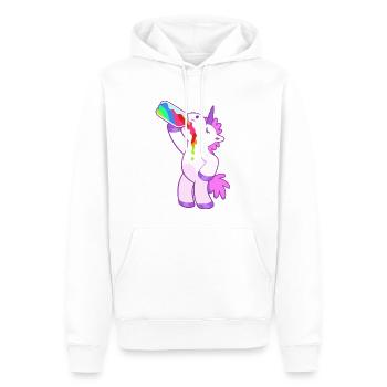 lustiges trinkendes Einhorn - Männer Premium Bio Hoodie - Weiß - Vorne - Nico (187cm)