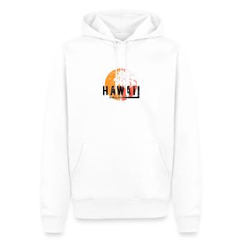 Artistic Honolulu Oahu Hawaii Cool Palm Tree - Men’s Premium Organic Hoodie - white - Front - Nico (187cm)