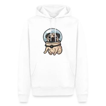 Astronaute Pug Dog Lover Puppy - Sweat à capuche Premium bio Homme - blanc - Devant - Nico (187cm)