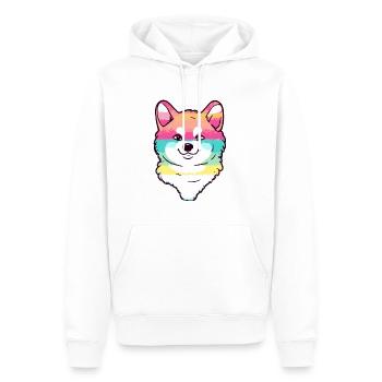 Rainbow Akita Inu Chien Chiot - Sweat à capuche Premium bio Homme - blanc - Devant - Nico (187cm)