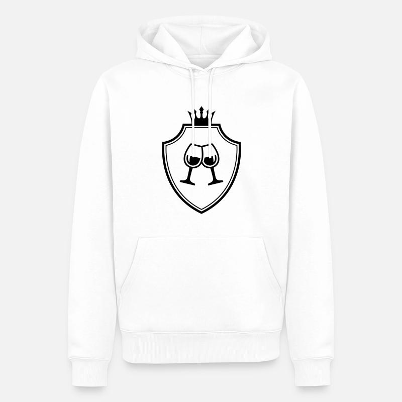 Wein Gläser Wappen - Männer Premium Bio Hoodie - Weiß