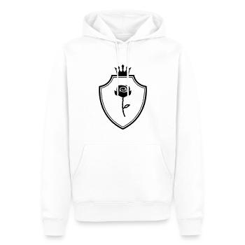 Rose Wappen - Männer Premium Bio Hoodie - Weiß - Vorne - Nico (187cm)