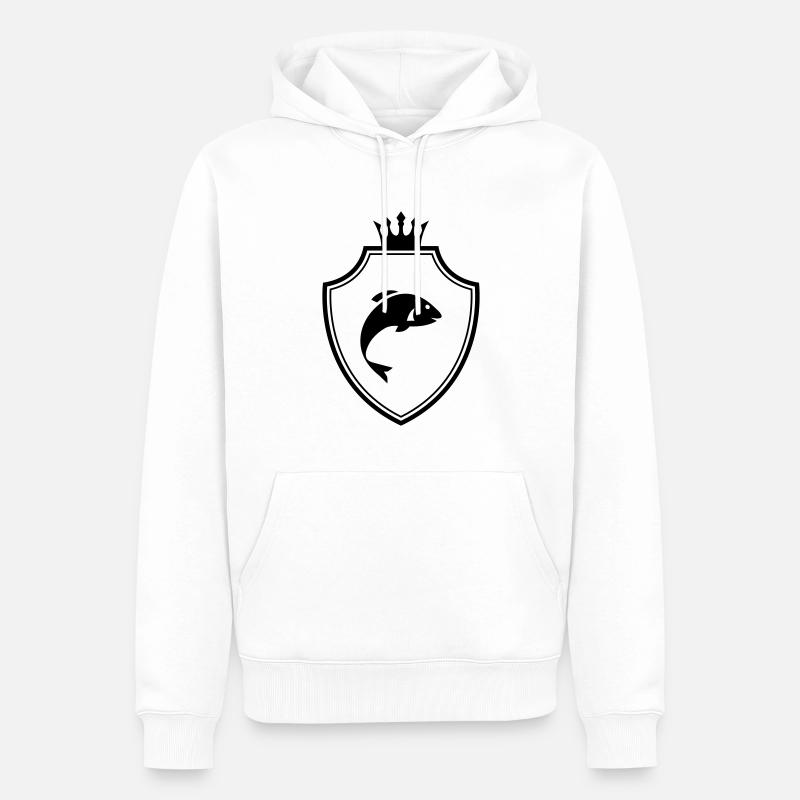 Fisch Wappen - Männer Premium Bio Hoodie - Weiß