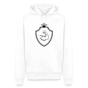 Muscles du bras Crête Biceps - Sweat à capuche Premium bio Homme - blanc - Devant - Nico (187cm)