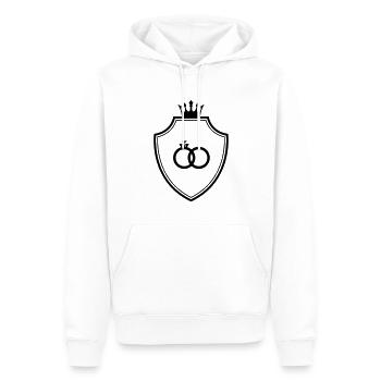 Anneaux de mariage Bague Armoiries Mariage - Sweat à capuche Premium bio Homme - blanc - Devant - Nico (187cm)