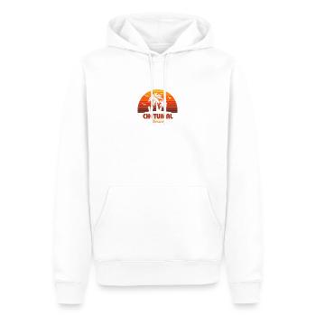 Cool Chetumal Mexique plage coucher de soleil Souvenir - Sweat à capuche Premium bio Homme - blanc - Devant - Nico (187cm)