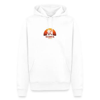 Cool Cozumel Mexico Beach Sunset Souvenir - Men’s Premium Organic Hoodie - white - Front - Nico (187cm)