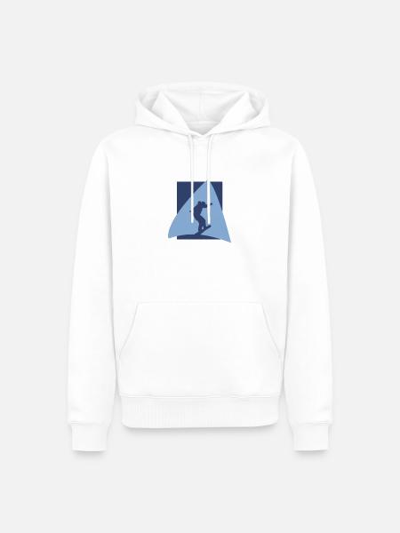Snowboard Wintersport - Männer Premium Bio Hoodie - Weiß