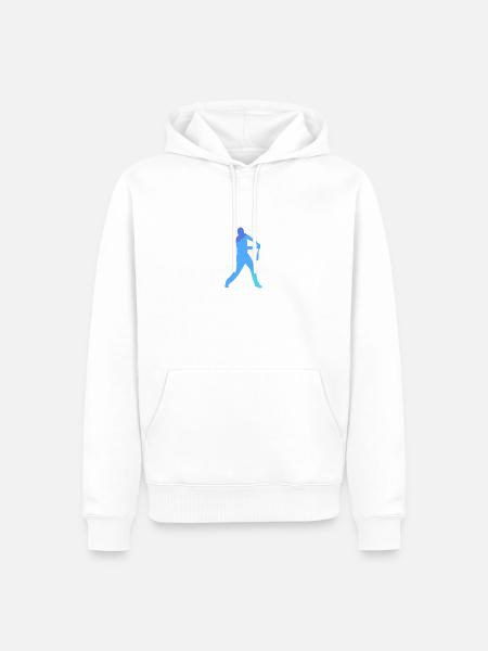 Baseball Baseballschläger Catcher Baseballspieler - Männer Premium Bio Hoodie - Weiß
