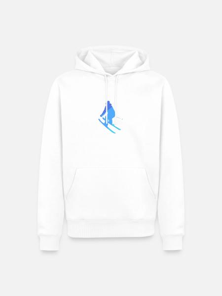 Ski Schnee Schi Skifahrer - Männer Premium Bio Hoodie - Weiß