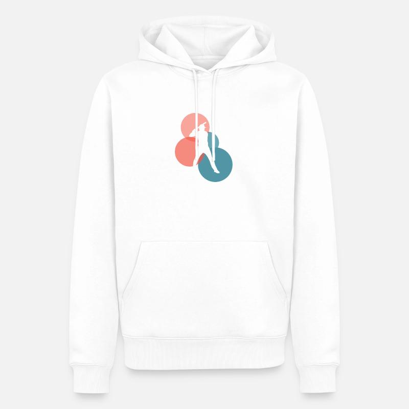 Baseballer Baseball Baseball - Männer Premium Bio Hoodie - Weiß