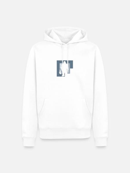 Yeti Lochness Big foot - Männer Premium Bio Hoodie - Weiß