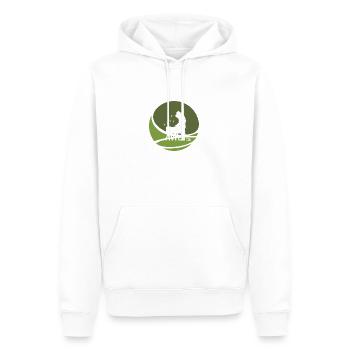 Abeille apiculteur nid d’abeille - Sweat à capuche Premium bio Homme - blanc - Devant - Nico (187cm)