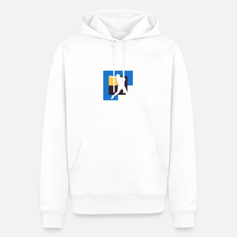Softball Softball Bat Pitcher - Sweat à capuche Premium bio Homme - blanc