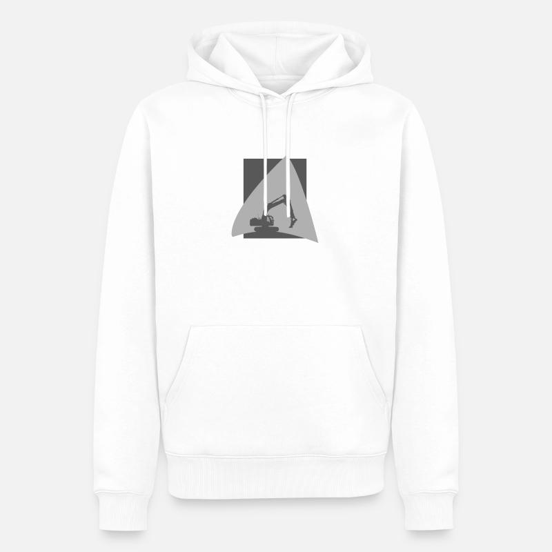Bauarbeiter Bagger Bagger - Männer Premium Bio Hoodie - Weiß