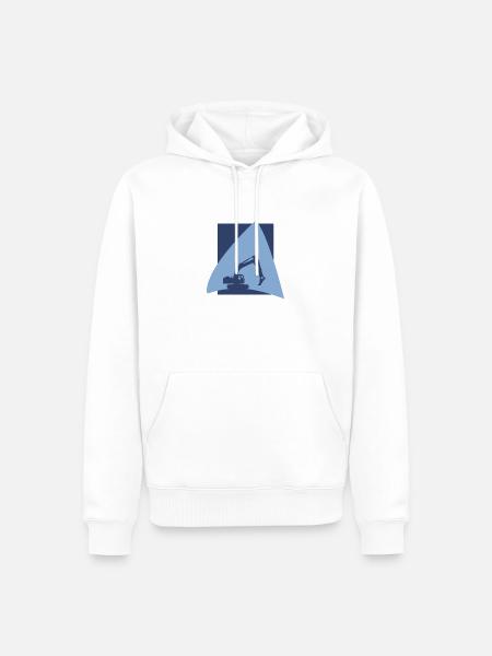Baggerfahrerin Hausbau Hausbau - Männer Premium Bio Hoodie - Weiß
