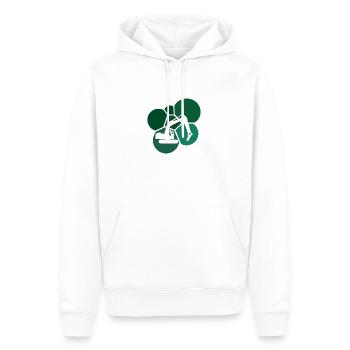 Pelle de construction de maison de chantier - Sweat à capuche Premium bio Homme - blanc - Devant - Nico (187cm)