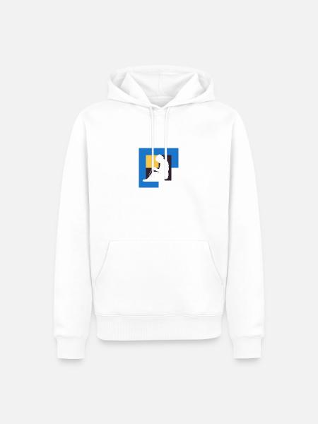 Crochet Needle Knitting - Men’s Premium Organic Hoodie - white