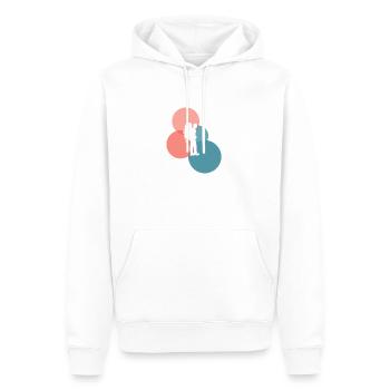 Backpacking Hiking Pilgrims - Men’s Premium Organic Hoodie - white - Front - Nico (187cm)
