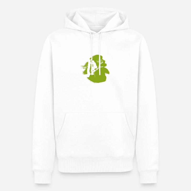 Crampons d’accrobranche - Sweat à capuche Premium bio Homme - blanc