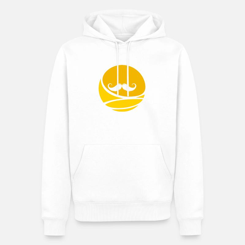 Bart Schnurrbart - Männer Premium Bio Hoodie - Weiß