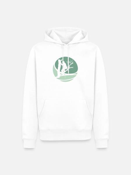 Kletterer Aufstieg Klettern - Männer Premium Bio Hoodie - Weiß